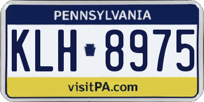 PA license plate KLH8975