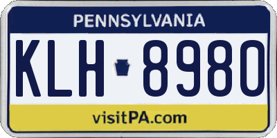 PA license plate KLH8980