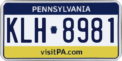 PA license plate KLH8981