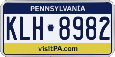 PA license plate KLH8982