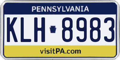 PA license plate KLH8983