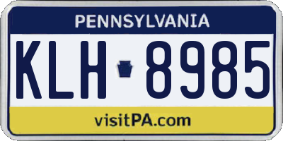 PA license plate KLH8985