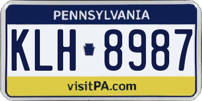 PA license plate KLH8987