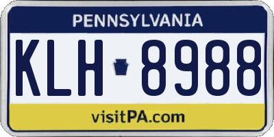 PA license plate KLH8988