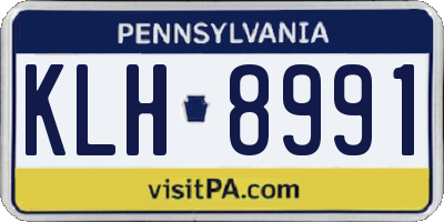PA license plate KLH8991