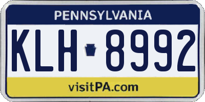 PA license plate KLH8992