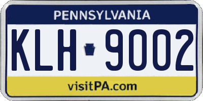 PA license plate KLH9002