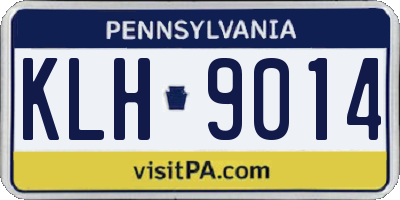 PA license plate KLH9014