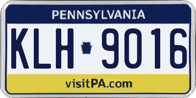 PA license plate KLH9016