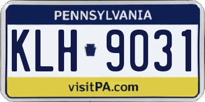 PA license plate KLH9031