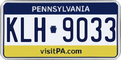 PA license plate KLH9033