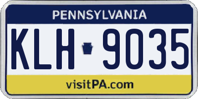PA license plate KLH9035