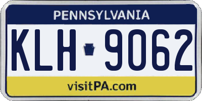 PA license plate KLH9062