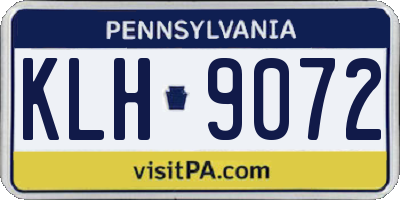 PA license plate KLH9072