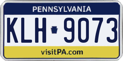 PA license plate KLH9073