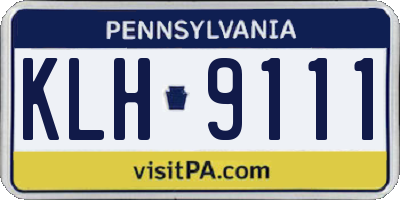 PA license plate KLH9111