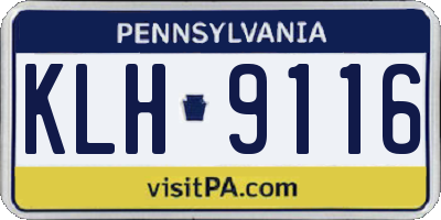 PA license plate KLH9116