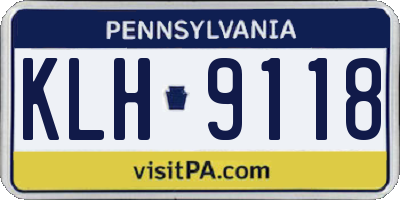 PA license plate KLH9118