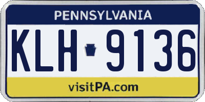 PA license plate KLH9136