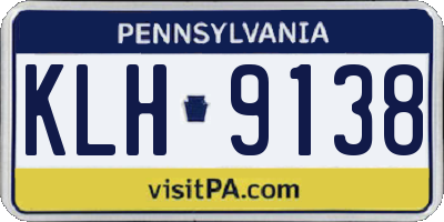 PA license plate KLH9138