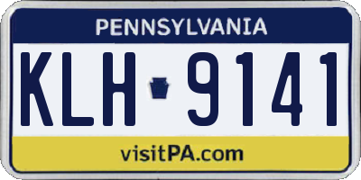 PA license plate KLH9141