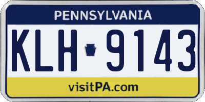 PA license plate KLH9143