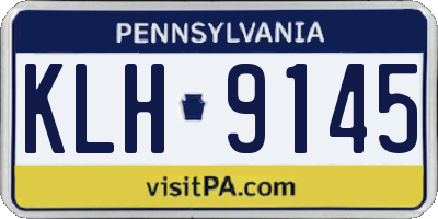 PA license plate KLH9145