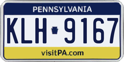 PA license plate KLH9167