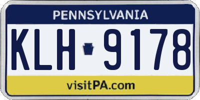 PA license plate KLH9178