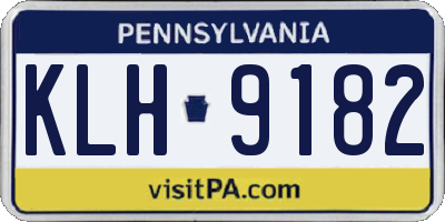 PA license plate KLH9182