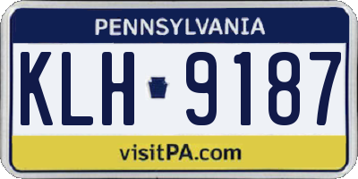 PA license plate KLH9187