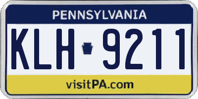 PA license plate KLH9211