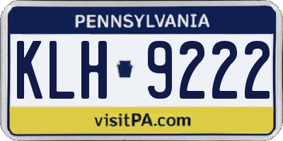 PA license plate KLH9222