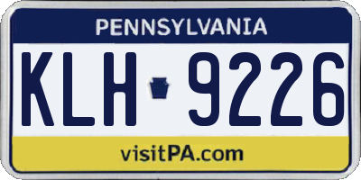 PA license plate KLH9226