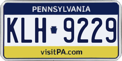 PA license plate KLH9229