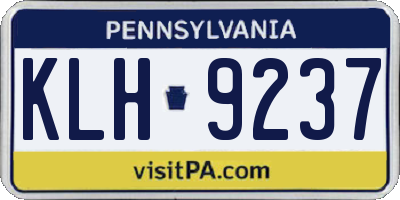 PA license plate KLH9237