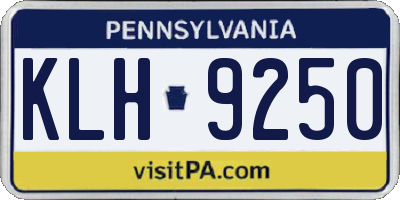PA license plate KLH9250