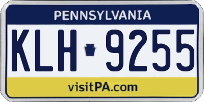 PA license plate KLH9255