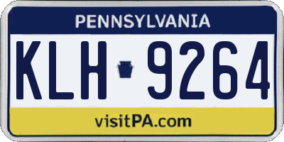PA license plate KLH9264