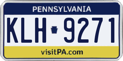 PA license plate KLH9271