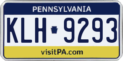PA license plate KLH9293