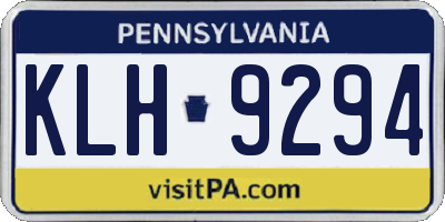 PA license plate KLH9294