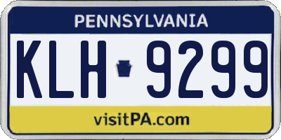 PA license plate KLH9299