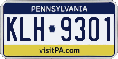 PA license plate KLH9301