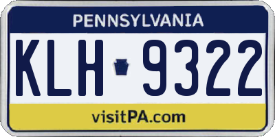 PA license plate KLH9322