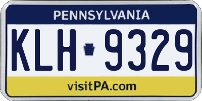 PA license plate KLH9329