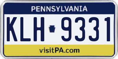 PA license plate KLH9331