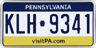 PA license plate KLH9341