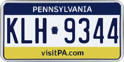 PA license plate KLH9344