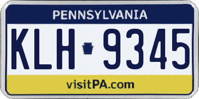 PA license plate KLH9345